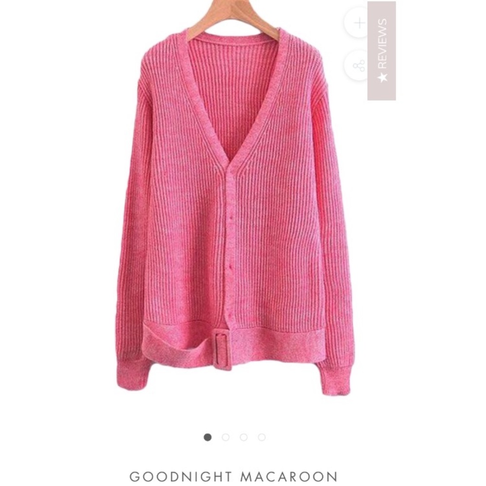 ISO Goodnight Macaroon pink Belted Cardigan
